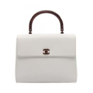 Chanel Coco Mark plastic handle bag, handbag, leather, grained calfskin, wome...